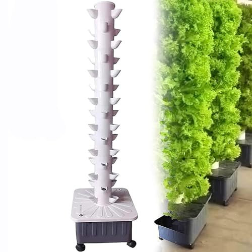 KOHARA Système de Culture de Tour hydroponique, 15 étages, 45 Sites de Plantes, kit de Culture de Jardinage Vertical intérieur, Tasses de colonisation en PP détachables, système de Cul