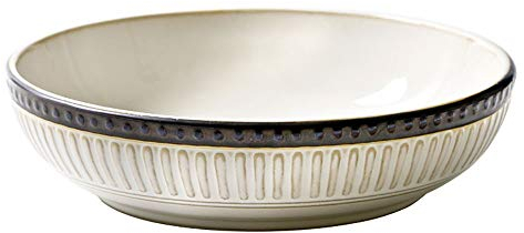 LVUNZJCA Ensaladeras de Cerámica 2pcs Cerámica Cuenco Exquisita Porcelana Blanca de cerámica Superficial Boca Postre de la Fruta Ensaladera