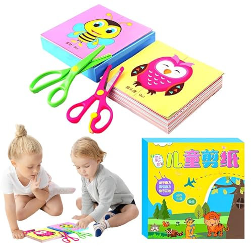 Kinder Scheren Schneiden Aktivitätenbuch - Aktivitätsbuch zum Schneiden von Papier für Kinder | Übungsbuch zum Schneiden von Vorschulkindern