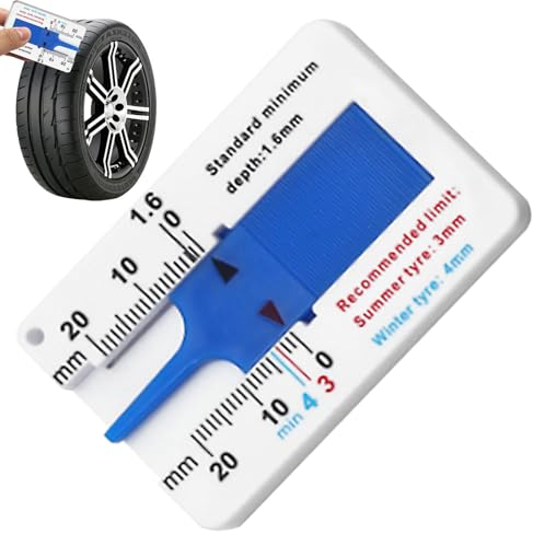 Profiltiefenmesser Für Reifen, Autoreifen Profilmesser, 0-20 Mm Reifenprofiltiefen Messwerkzeuge, Reifenprofiltiefen Genaues Messwerkzeug Für PKW LKW Motorräder