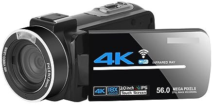 MZZYG Caméra vidéo Caméra Vidéo De Vision Nocturne 4K for La Prise De Vue en Extérieur Caméscope Numérique WiFi Streaming Vlog Recorder(NO SD Card,1)