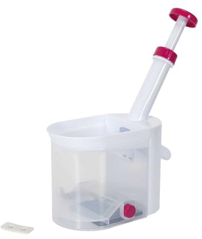 LILY COOK, KP0056 - Deshuesador ergonómico para Cerezas, ciruelas y Aceitunas, con Bandeja de Recogida y Ventosa para Estabilidad, Ideal para repostería, Blanco, Talla única
