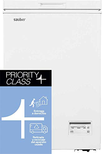 Sauber - Congelador Horizontal SERIE 5-CH100 24WHH - E - Ancho 54,5 cm - 98 litros - Luz LED en PUERTA - Cesta - ENTREGA Y RETIRADA USADO EN DOMICILIO INCLUIDA