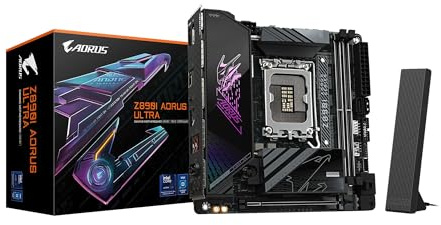 GIGABYTE Z890I AORUS Ultra Ultra Core (Serie 2) LGA 1851, Mini-ITX, DDR5, 2X M.2, PCIe 5.0, Thunderbolt 4, WIFI7, 2.5GbE LAN, EZ-Latch