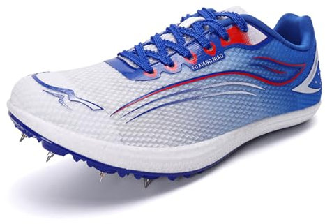 ZHENSI Zapatillas De Atletismo con Clavos para Hombre Y Mujer Zapatillas De Carreras Ligeras para Correr Saltar Y Atletismo,Azul,36 EU