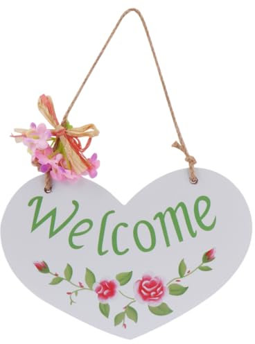 STOBAZA Handgefertigtes Holzschild Welcome Hängendes Türschild Rustikale Haustür Dekoration Leichtes Garten Door Sign Für Veranda Und Hausnamen Außenbereich