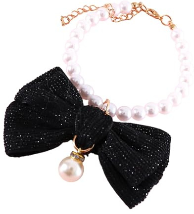 Pearl Collar - Adjustable Basic Dog Collars - Stylish Removable Pearl Collar for Dogs, Elegant Pet Pearl Collar