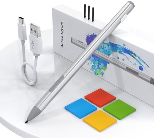 Stylet Surface Pro - Stylet pour Surface Pro 11/10/X/9/8/7/7+/6/5/Go 3/Go 2/Go/Book/Laptop/Studio Équipé de 4 Pointes, rejet de la Paume, Sensibilité à la Pression 4096, Accessoires Microsoft Surface