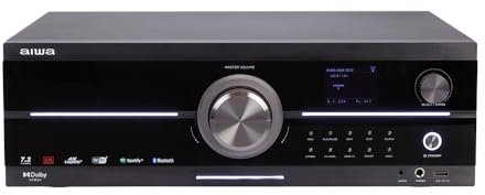 Aiwa, Receptor AV, AVR-7210 | 7.2 Canales, 1155W, Negro | Bluetooth, HDMI eARC, Dolby Atmos, AirPlay 2 | Control Remoto | Sonido Envolvente para Cine en casa