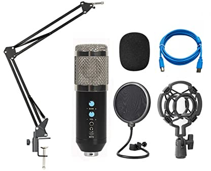 Msuiiixcccc Microphone USB Microphone Professional Condenser Microphone Kits Sound Microphone for Computer Podcast Recording Microphone Suitable for Anchor, Dubbing Studio, Recording, st (Color : C)