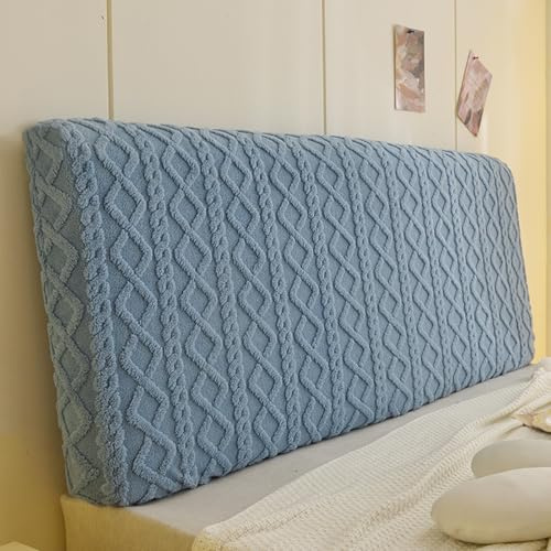 ZZYK Azul,90cm/35.4iches,Cabecero De Cama Funda De Vellón Funda De Respaldo De Cama Elástica Funda De Respaldo Lavable Cubierta De Engrosamiento Apta para Todo Tipo De Cabecero