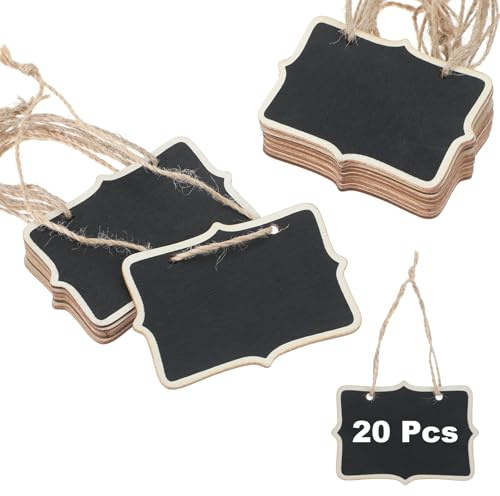 8 x 6 cm minitavlor för märkning 20 stycken små krittavla för att hänga upp bufféskyltar hängande krittavla liten text trä tavla tecken för buffé bröllop meddelandetavla fest