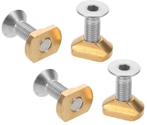Abaodam M6 Sliding Nuts Set with Hexagonal Screws Hydrofoil Track Screws for Surfboard Mounting T-Nut Hardware for Sup Foil Accessories Water Sports Equipment 4 Nuts and 4 Screws