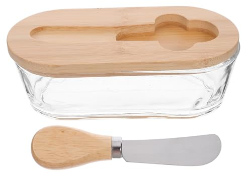 Cabilock Caja De Mantequilla Almacenamiento De Mantequilla Para Mostrador Con Tapa Mantequillera Para Encimera Mantequeras Con Tapa Vidrio
