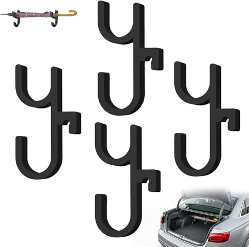 Eevhrqw 2pcs/4pcs Car Umbrella Hook,car Boot Umbrella Holder,auto Trunk Umbrella Clip Hook, Space-saving,Space-Saving, Easy Installation, For Seat, Stroller, Wheelchair, Golf, Truck-4pcs