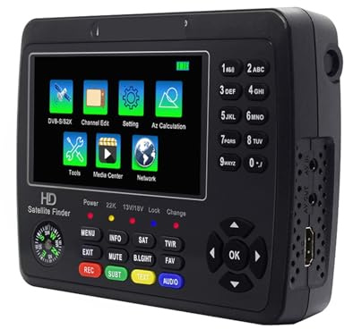 V10 Finder Max HD Rilevatore di segnale TV satellitare DVB-S/S2/S2X Misuratore H.265 for la regolazione dell'antenna parabolica