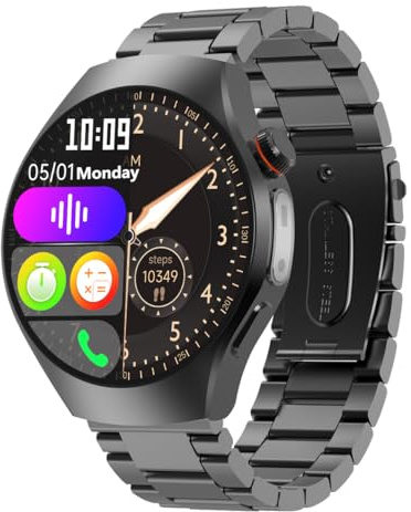 Health & Fitness Smartwatch for Men & Women with 1.56 Amoled Bluetooth Calls-14 Days Battery Life Wearable Activity Tracker Heart Rate/Blood Pressure/Calories/HRV/Sleep Monitoring IP67 Waterproof