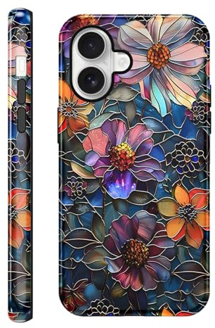 Saqmkil Fodral för iPhone 17, Aesthetic Ritningar Mode Silikon Fodral Blommor Mönster, TPU Kvinnor Tunn Mjuk Stötsäker Stötsäker Skyddshölje Fodral för iPhone 17 6,3 tum, Färg