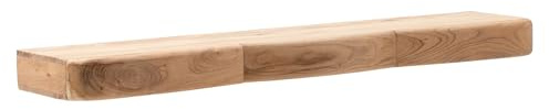 FineBuy Wandregal Akazie Massivholz 120cm mit DREI Schubladen - Design Regal für die Wand - Holz Wandboard mit Stauraum - Schwebendes Hängeregal aus Echtholz