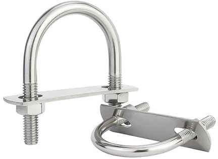 sujetadores de pernos en forma de U inoxidable, Paquete de 2 kits pernos en U acero inoxidable 304 con placas protectoras M6 varios tamaños for bricolaje(M6*60 * 80)