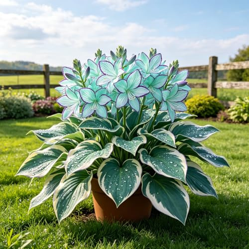 Leicht Anbaubare Funkien/Hosta Dauerwüchsig Winterfest&Prachtvolle Funkien Wurzelstock/Geeignet Für Neueinsteiger/Der Favorit Von Gärtnern-4Rhizome-a