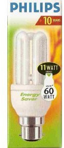 11 Watt (60 Watt equivalent) Philips Genie Energy Saver Light Bulb Bayonet Fi...