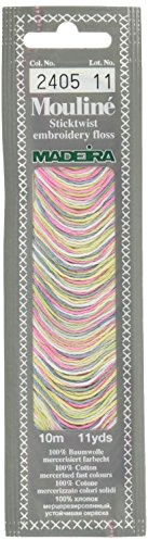 MADEIRA 017–2405 Mouline Bunte Baumwolle Sticktwist, 11 Yd, Soft Ice