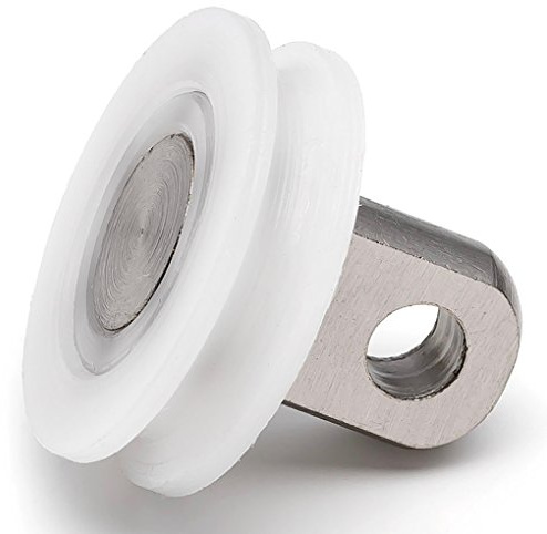 ShowerPart V-Grooved Shower Door Rollers/Wheels/Runners LW020, Shower Door Wheel Diameter 19mm, Wheel Thickness 5mm, Nylon Outer Wheel, Shower Door Replacement Parts, 4X