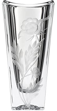 ARNSTADT KRISTALL Vase Cleanline Clear mit Gravur (30 cm) - Kristallglas mundgeblasen · von Hand geschliffen · Handmade in Germany