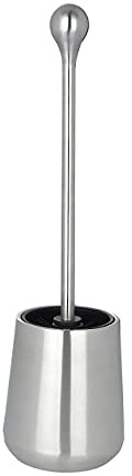 WENKO Hygiene WC-Garnitur Edelstahl, rostfrei, inkl. WC-Bürste mit Silikon-Noppen, silber mattiert, offene Gestaltung, Maße (B x H x T): 11,5 x 40 x 11,5 cm