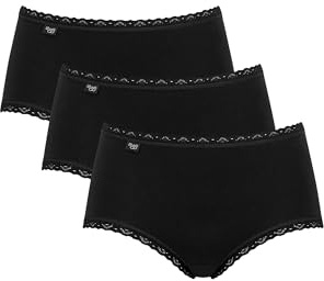 Sloggi dam Slip 24/7 Bomull Lace Midi C3p, svart, 44