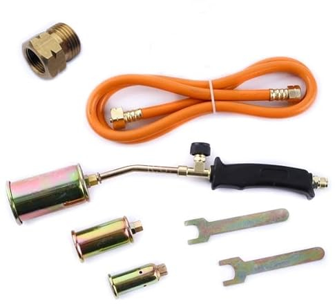 3tlg. Gasbrenner Abflammgerät Brenner Löten Gaslötgerät Dachbrenner + Adapter