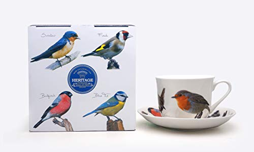CHINA CAVE Garden Birds Breakfast Cup and Saucer Free UK delivery