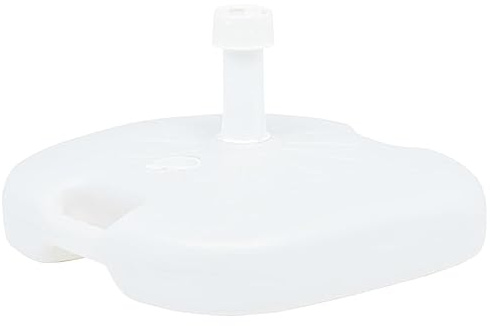 vidaXL Base de Sombrilla Rellenable Arena/Agua Patio Soporte de Paraguas al Aire Libre Decoración Fundido Parasol Exterior Terraza Plástico Blanco 16 L