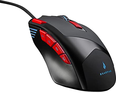 Surefire Eagle Claw Gaming 9-Button Gaming Mouse I RGB-lighting I PC mouse 3200 DPI I 9 programmable buttons I USB 3.2 GEN 1 and USB 2.0 I Windows, Mac and consoles I powered by Verbatim