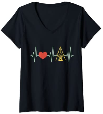 Damen Saarländer Schwenken Grillen Saarland Schwenker Saarländer T-Shirt mit V-Ausschnitt