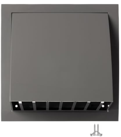 LIRAST 190x190 mm/Ø 125mm Grise Grille D'aération avec Clapet Anti-retour - Grill de Ventilation en ABS Plastique - Protège la Façade et Empêche l'entrée D'air Froid
