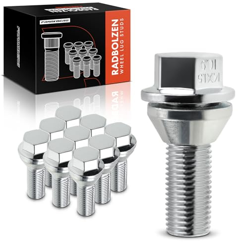 Frankberg 10x Radbolzen Radschraube Vorne Hinten | Kompatibel mit S60 I 384 S80 I 184 TS XY V70 II 285 P80 SW XC70 II 136 2.0L-3.2L 1998-2019