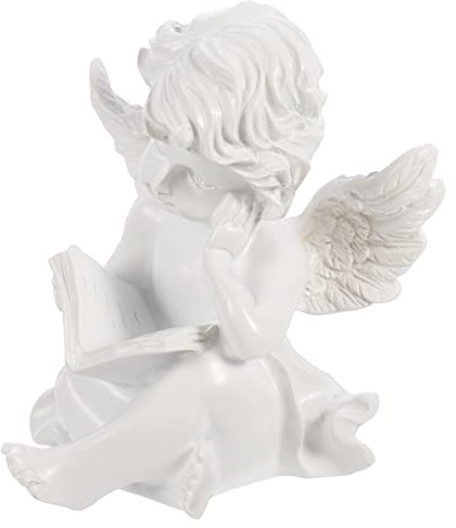 NOLITOY Figurine de Statue de Jardin en Résine D'anges Chérubins Adorable Statue Commémorative de Sculpture d'ange pour La Décoration de Jardin Intérieur Extérieur Style a