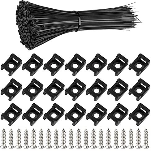 Pamtns Kabelhalter Schraubbar 100 Stück Kabelbinder Befestigung Kabelmanagement Kabelschellen Schraubsockel für Kabelbinder Nylon Sattelhalterung Halterungs mit Schrauben für Kabelbefestigung