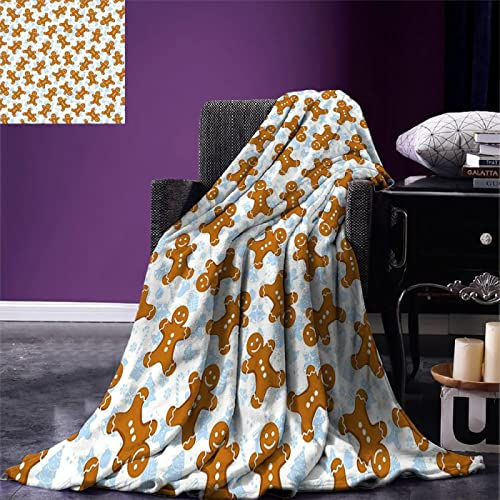 Manta Sofa Verano Hombre Pan Jengibre MarróN Cobijas de Invierno Microfibre Franela Manta Suave para Cama de Mantas sofá Grandes, de Estar Viajes Manta Adultos niños idea de regalo (220X240 cm)