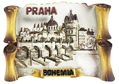 3D-Kühlschrankmagnet, Motiv: Prag Städte, handgefertigt, Kunstharz, für Zuhause und Küche, Dekoration