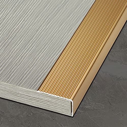Treppenkantenprofil Antirutsch Treppe 1m Treppenkante Leiste Schwarz Gold Silber Grau, Rutschfester Aluminium-Treppenschutz Für Laminat, Vinylböden Und Fliesen, Türschwellen-Übergangsleiste ( Color :