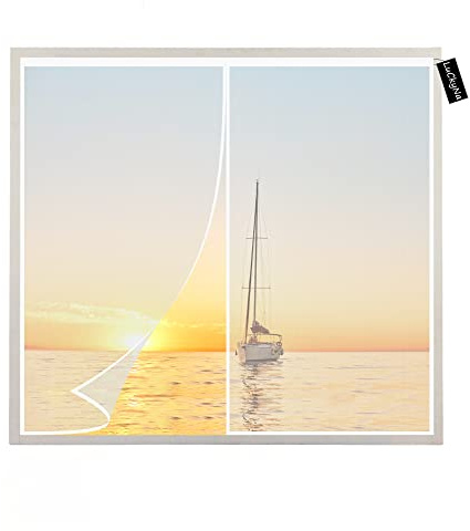 Fixation MagnéTique Pour Moustiquaire 130x120cm Blanc Magnétique Rideau de Porte Défense Contre Moustiques, sans Percer Convient Aux Tout Portes Et Fenêtres