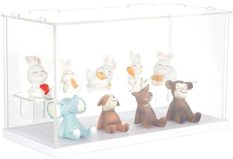 OLYCRAFT 2 Stöckige Acryl Vitrine Transparente Acryl Display Box Ständer Arbeitsplatten Acrylboxen Zum Zusammenbauen von Arbeitsplatten Boxen Für Actionfiguren Sammlerstücke - 26.5x11.5x14.5 cm