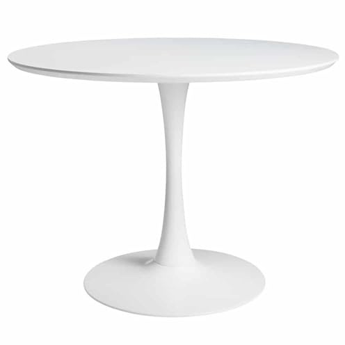 Mesa de comedor o cocina Zurich redonda (Blanco, 100 diámetro)