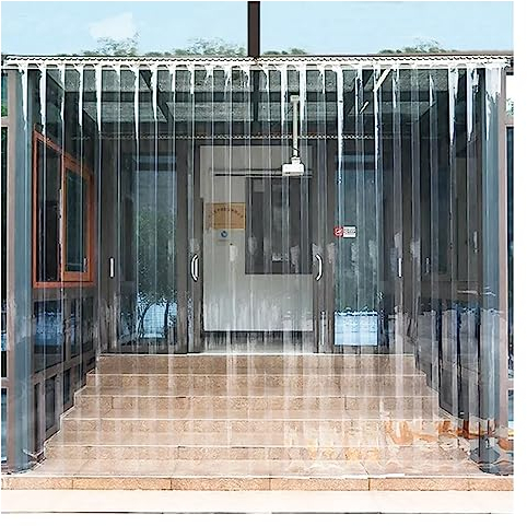 IBOWZ PVC Lamellen Streifenvorhang PVC-Kunststoff-Vinylstreifen-Vorhang, Kunststoff-Vorhangstreifen, Staub- und wasserdicht, weicher, winddichter Kunststoffvorhang, 2 mm dick