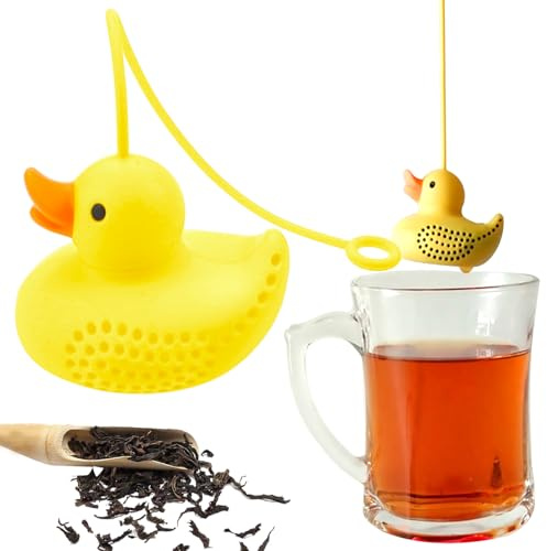 Tee-Ei für losen Tee, süßes Silikon-Entchen-Tee-Ei für losen Tee, wiederverwendbare Tee-Kugelfilter, Tee-Steepers für losen Tee, ein schöner Begleiter für die Nachmittagsteezeit