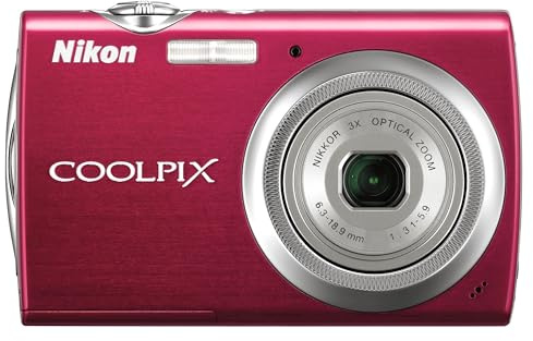 Nikon Coolpix S230 Compact Digital Camera 10 Megapixels 3 Inch Screen 3x Optical Zoom Red (Renewed)