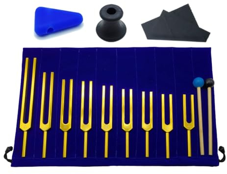 Begchy 9-Teiliges Stimmgabel-Set, Stimmgabel für Musik-Chakra, Klangtherapie, Halten Sie Körper, Geist und Seele in Perfekter Harmonie